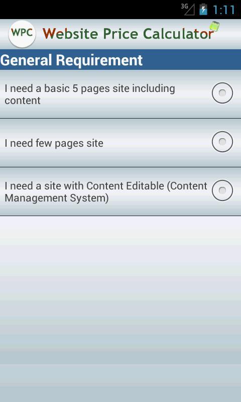 Website Price Calculator截图4