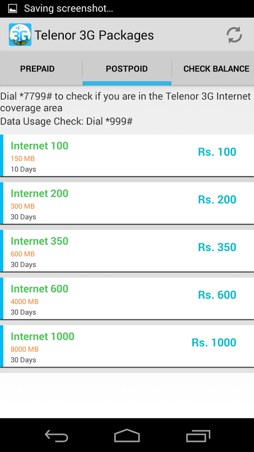 Telenor 3G Packages截图2