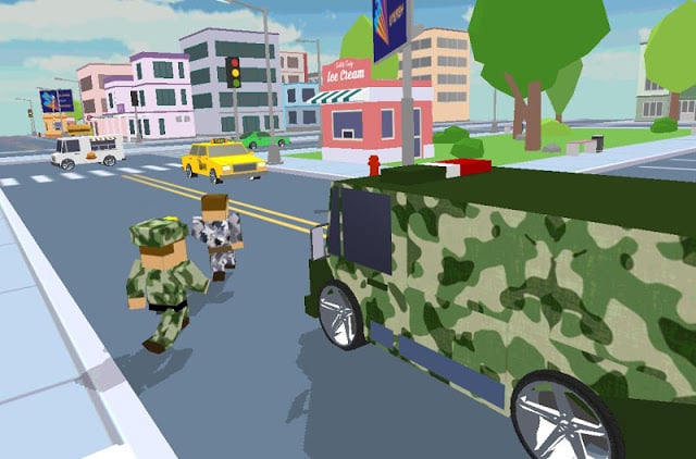 Blocky Army City Rush Racer截图6