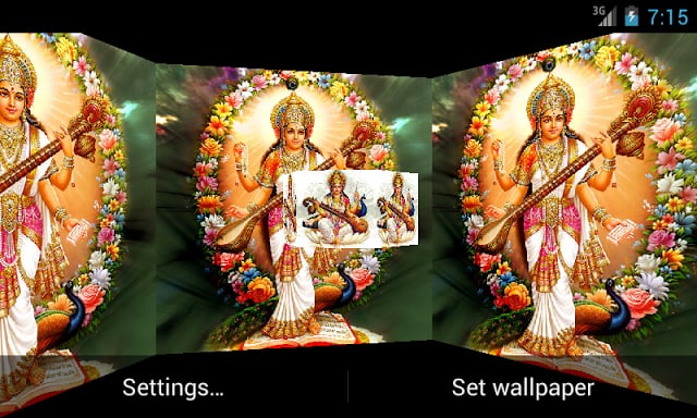 Maa Sarswati 3D Live Wallpaper截图3