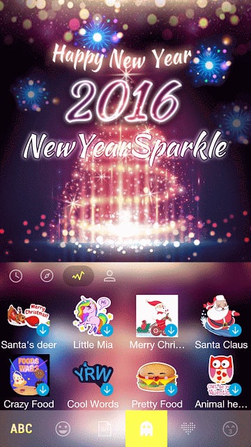 NewYear Sparkle Keyboard Theme截图6