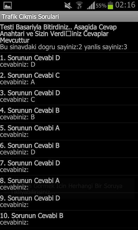 Ehliyet Cikmis Sorulari截图3