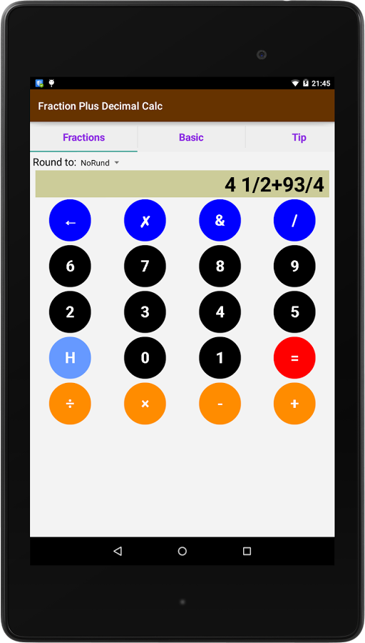 Fraction Plus Decimal Calc截图1