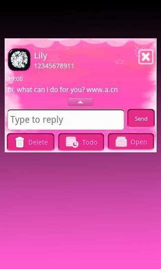 GO SMS PRO PINK CLOUD THEME截图3