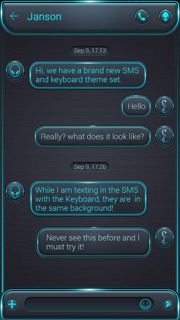 (FREE) GO SMS PRO GLOW THEME截图1