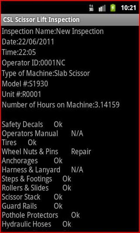 CSL Scissor Lift Inspection截图3