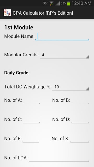 GPA Calculator [RP's Edition]截图2