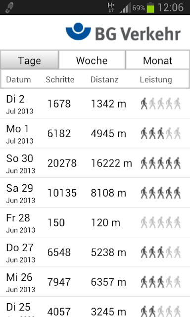 Schrittz&auml;hler-App BG Verkehr截图3