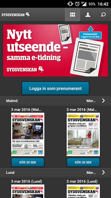 Sydsvenskan E-tidning截图2