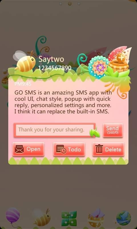 GO SMS Theme CuteGarden截图2