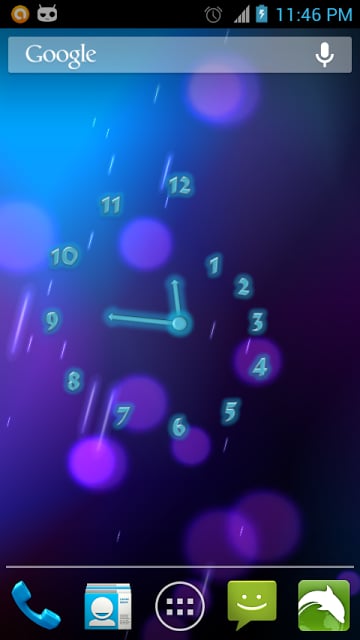 Analog Clock Neon Spiral Theme截图1