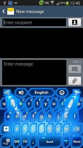 GO Keyboard Neon Blue截图8