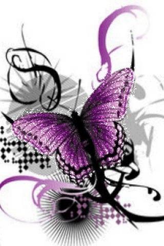 Purple Butterfly With Glitters截图1