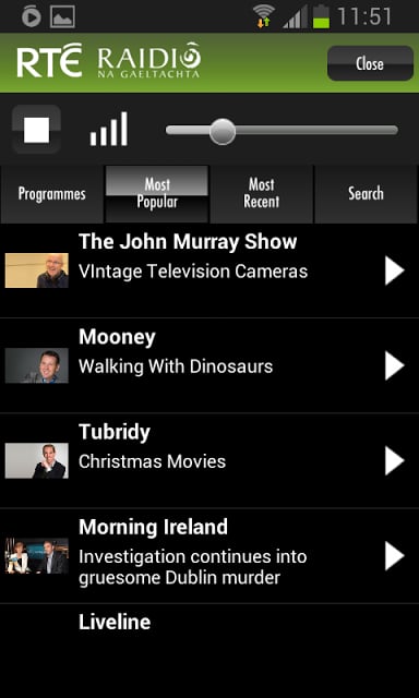 RT&Eacute; Radio Player截图4