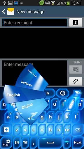 GO Keyboard Neon Blue截图7