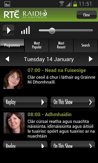 RT&Eacute; Radio Player截图1