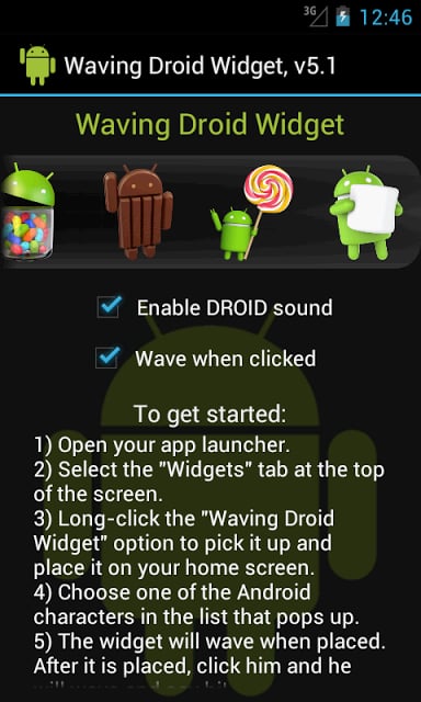 Waving Droid Widget截图3