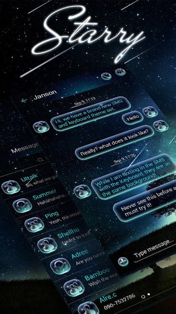 (FREE) GO SMS PRO STARRY THEME截图5