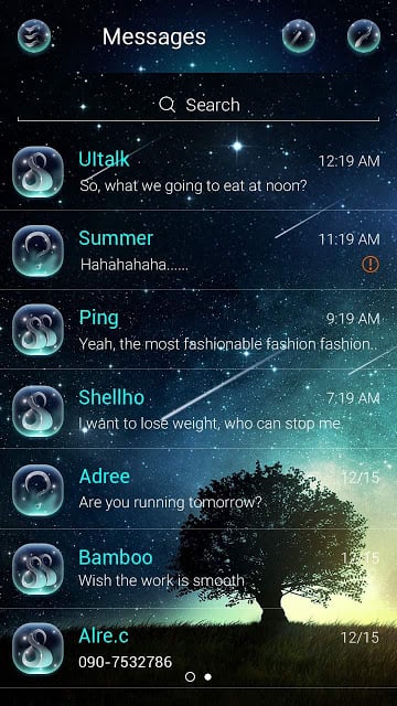 (FREE) GO SMS PRO STARRY THEME截图9