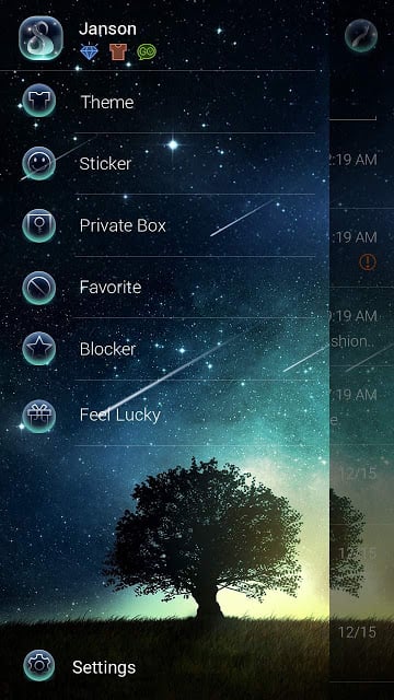 (FREE) GO SMS PRO STARRY THEME截图8