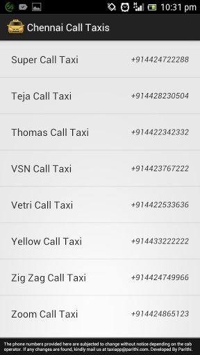 Chennai Call Taxis截图4