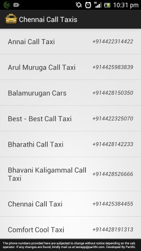 Chennai Call Taxis截图3