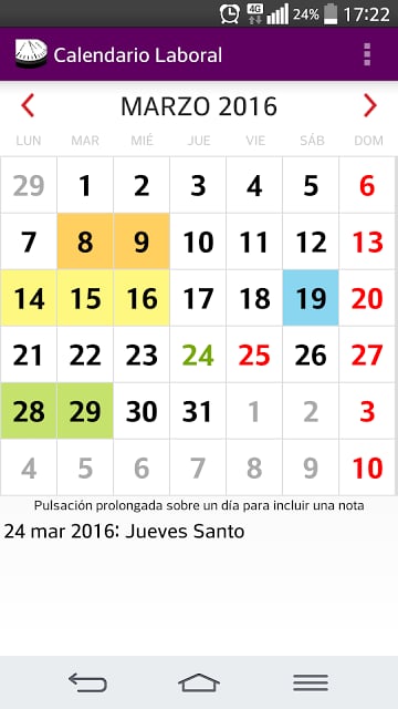 Calendario Laboral 2015 España截图1