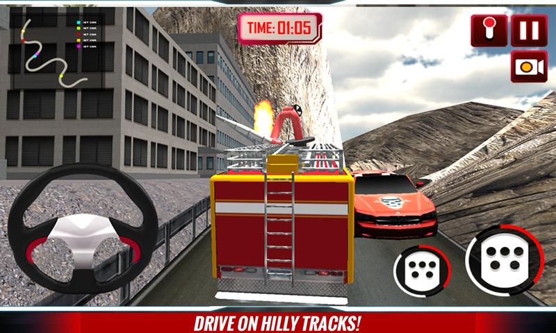 Hill Climb Fire Truck Rescue截图1