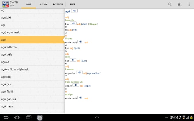 Swedish-Turkish Dictionary TR截图2