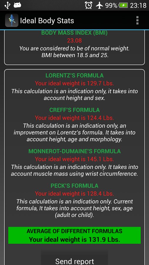 Ideal Weight Stats - BMI / BFI截图1