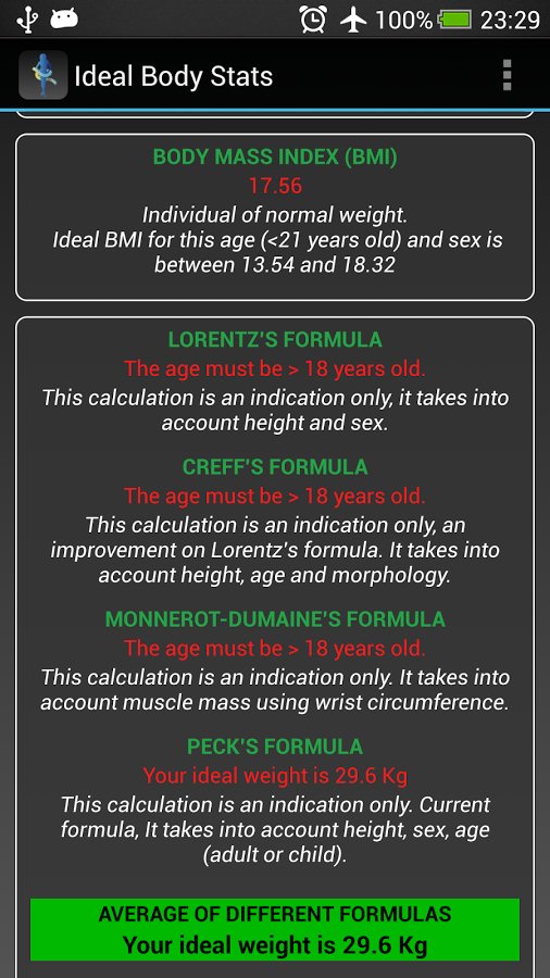 Ideal Weight Stats - BMI / BFI截图11