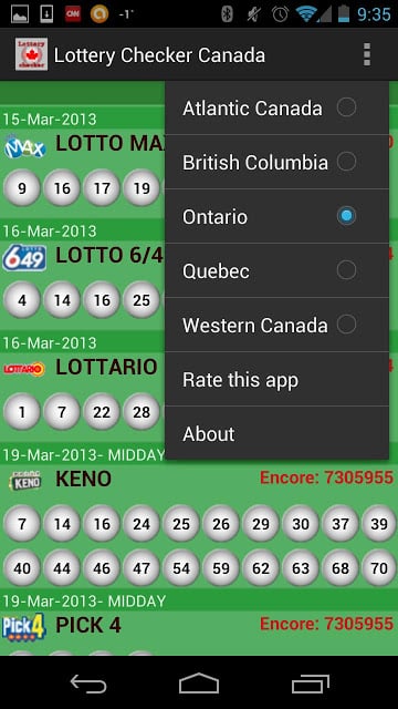 Lottery Checker Canada截图1