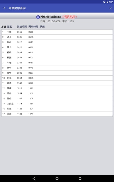 台铁列车动态 (火车时刻表/误点信息/票价)截图8