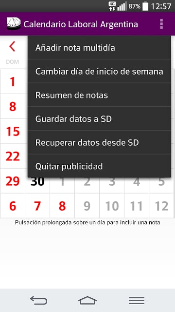 Calendario 2014-2015 Argentina截图4