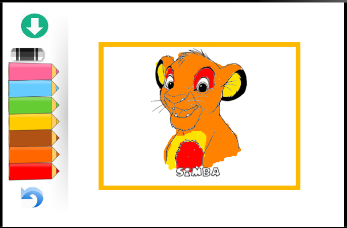 Coloring Simba Lion Game截图2