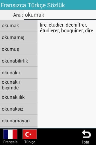 French Turkish Dictionary截图2