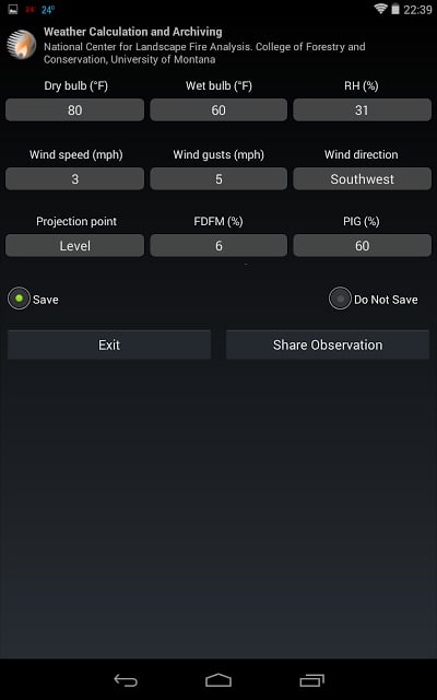 Fire weather calculator截图2