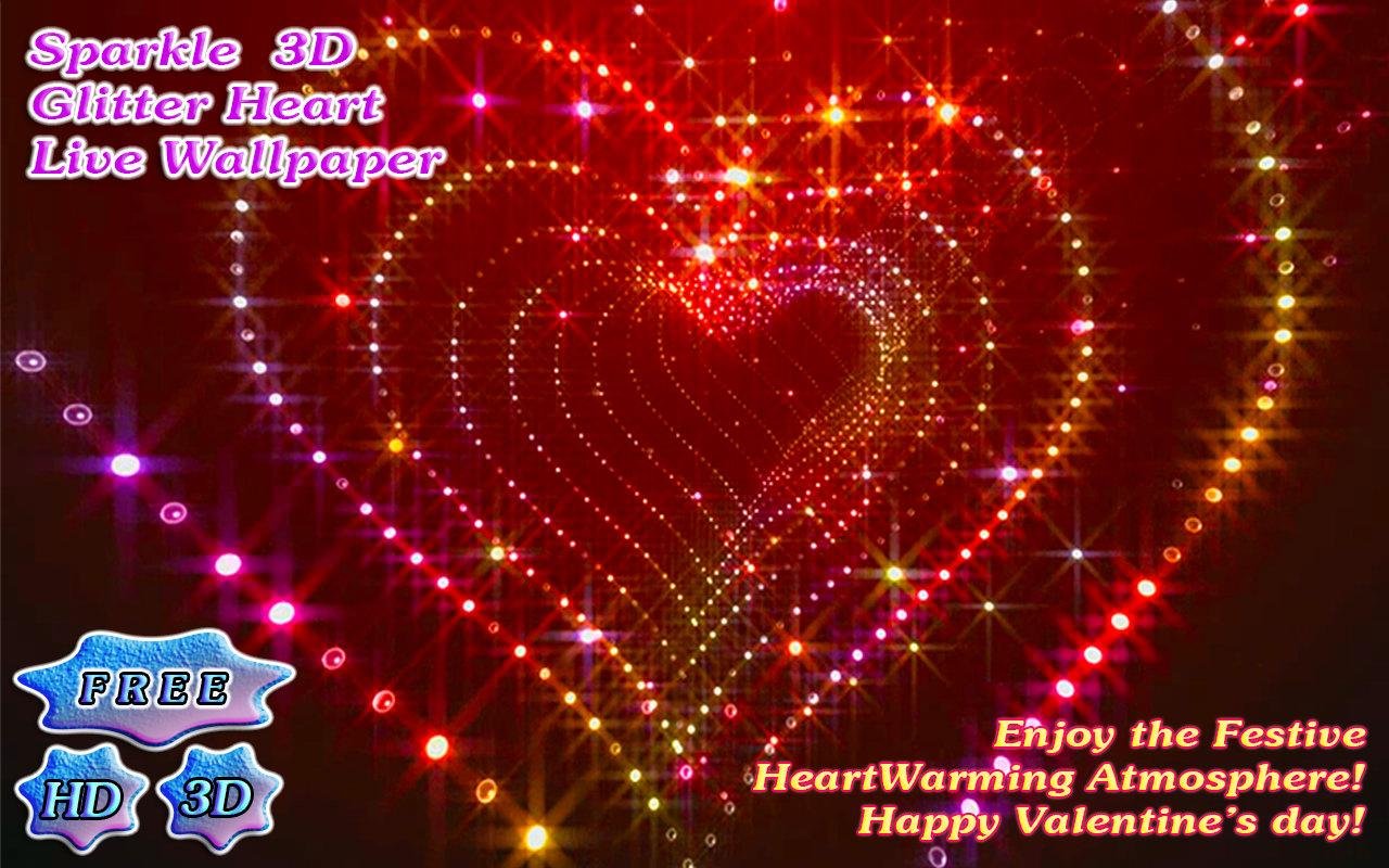 3D Sparkle Glitter Heart Free截图4