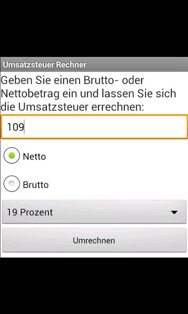 Umsatzsteuer Rechner Free截图2