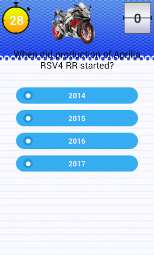 Quiz for Aprilia RSV4 RR Fans截图3