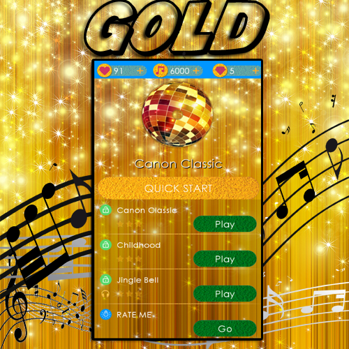 Tap The Piano Tiles gold Theme截图3