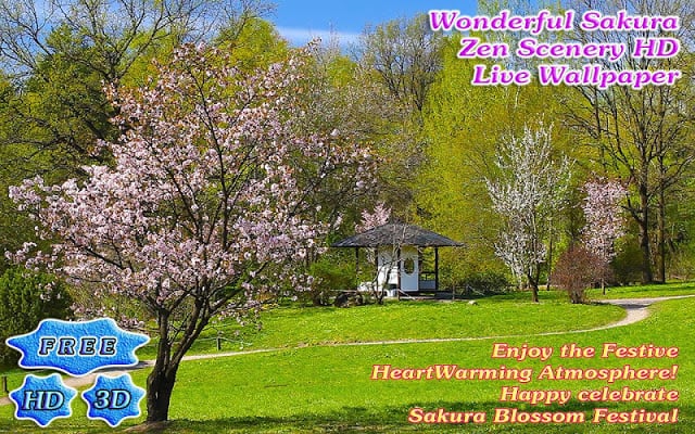 3D Sakura Zen Scenery Free截图2