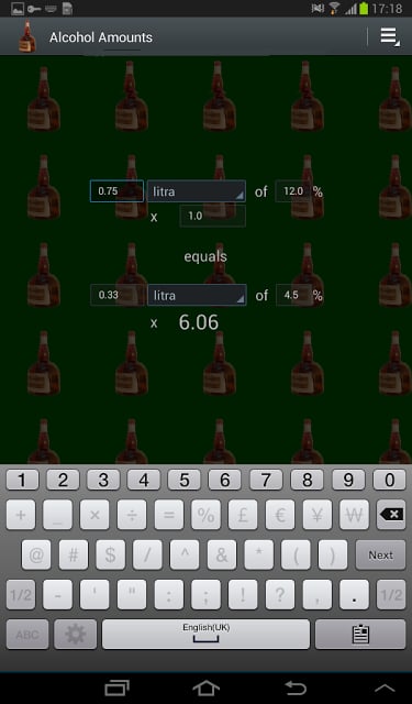 Alcohol Amount Converter截图3