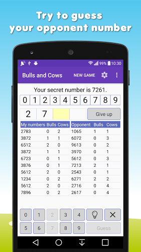 Bulls and cows /Guess a number截图2