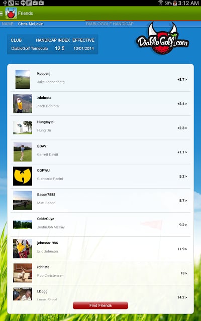 DiabloGolf Golf Handicap Track截图7
