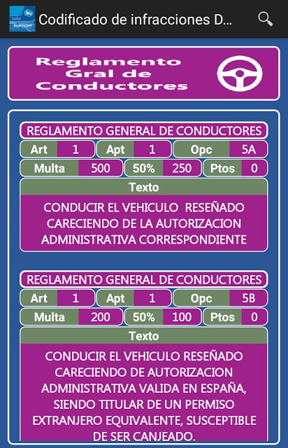 Codificado infracciones DGT截图7