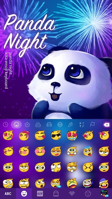 Panda Night Kika KeyboardTheme截图5