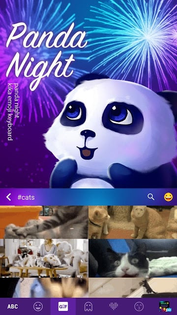 Panda Night Kika KeyboardTheme截图2