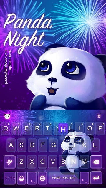 Panda Night Kika KeyboardTheme截图8