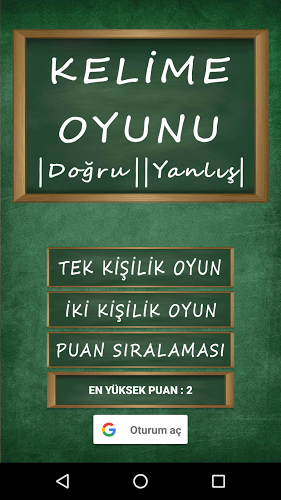 Doğru Yanlış Oyunu : Kelime截图1